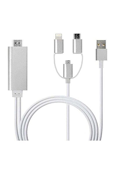 Generic كابل محول HDMI 3 في 1، محول من الهاتف إلى HDMI بدقة 1080 بكسل، متوافق مع جميع الأجهزة