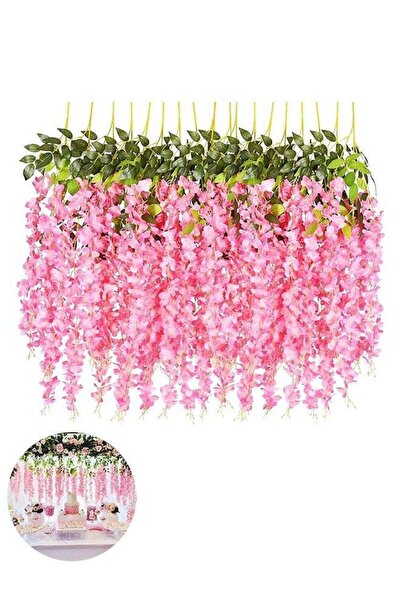 Generic Sweet Life 12 Piece Artificial Fake Wisteria Vine Ratta Hanging Silk Flowers String Party Home Wedd