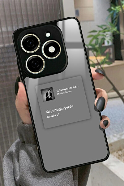 TECNO Spark 20 - 20C Uyumlu Müslüm Gürses Şarkı Sözü Tasarımlı Glossy Premium...