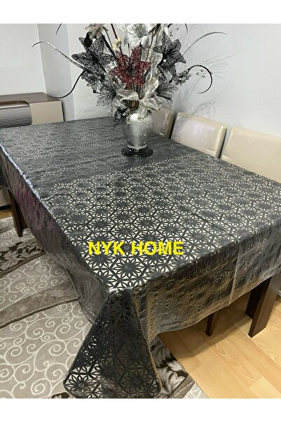 NYK HOME Wicker Pvc Transparent Coated Luxury Oilcloth Table Cloth