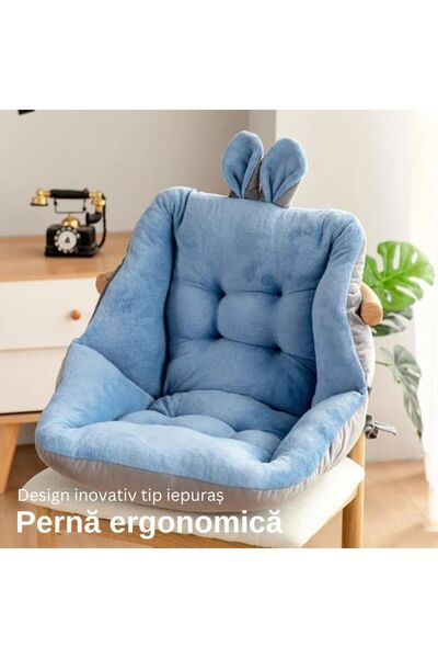 OEM Blue Bunny-Design Decorative Seat Pillow, 52 x 52 cm