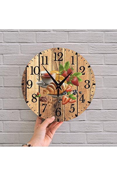 Bilge Lazer bilge Tasarım 2D GÖRÜNÜMLÜ MUTFAK Duvar Saati 35 x 35 CM