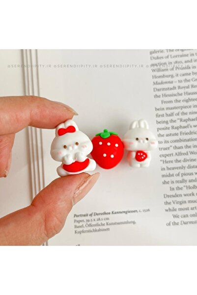 synshop Silgi Kawaii 3 Adet Mini Cinnamoroll Rabbit Tavşan Çilek Strawberry O...