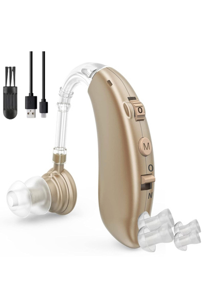 MRG Aparat Auditiv Reincarcabil MZ360, Anulare Zgomot, Volum Reglabil, Bej