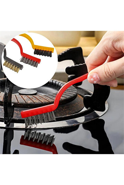 TİNEKE 3 Pieces Stove Oven Grill Air Fryer Cleaning Wire Rust Removal Detail 3-Piece Oil Cleaning Brush