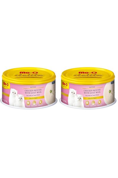 Me-O Delite Yavru Kedi Keçi Sütü ile Tavuk Püresi Konserve, 80 gr (2 paketi)