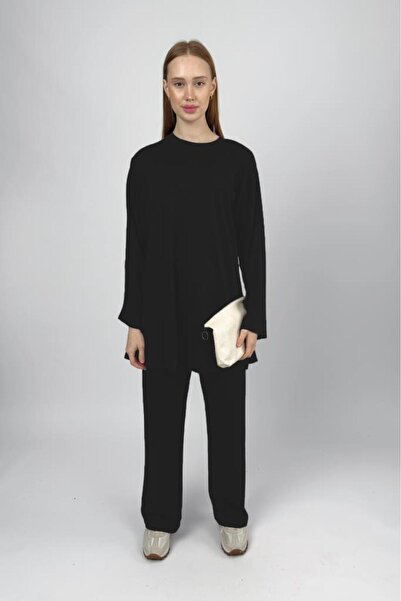 Betimoda Women's Modal Tunic Pants Set Black