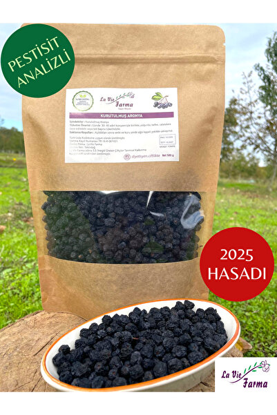 LA VIE FARMA Kurutulmuş Aronya (500 G) Pestisit Analizli, Yeni Hasat