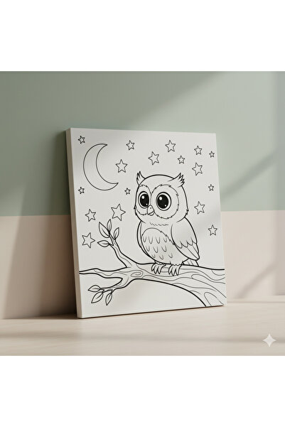 Hobiuniverse Çocuklar İçin Baykuş,Ay ve Yıldız Temalı Eğitici Ve Eğlenceli Dikkat Geliştirici Boyama Seti