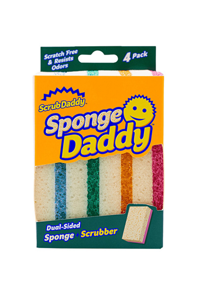 sponge قطعتان من إسفنجة غسيل الأطباق سبونج دادي، عبوة من 4 قطع