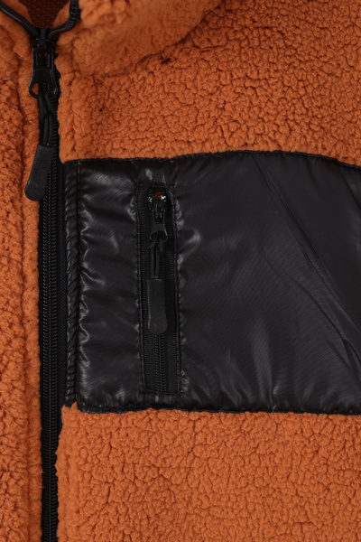 monox Jachetă unisex din pluș Wellsoft pentru copii, cu fermoar și manșete din cauciuc