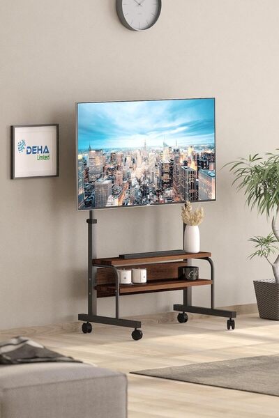 Hype Store Frenli Tekerlekli Yükseklik Ayarlı TV Dur Paneli Tv Standı Konsol ...