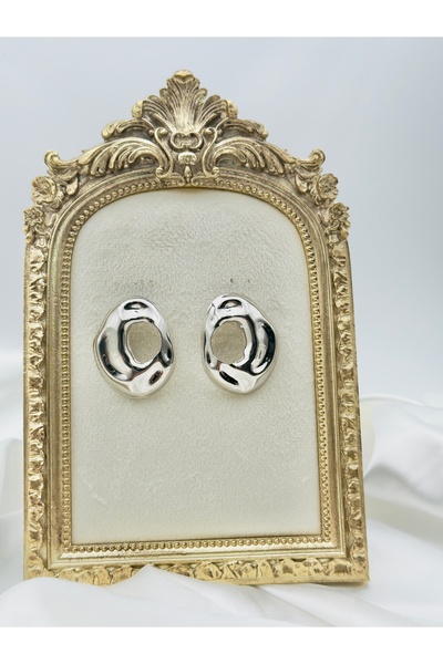 Snartun أقراط فضية بيضاوية الشكل – مجوهرات نسائية بسيطة وأنيقة |   صندوق خاص