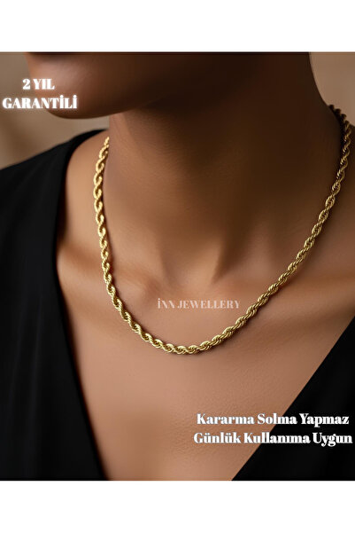 İNN JEWELLERY 316L Çelik Kolye Kararmaz Antialerjik Burgu Figürlü (2 Yıl İtha...