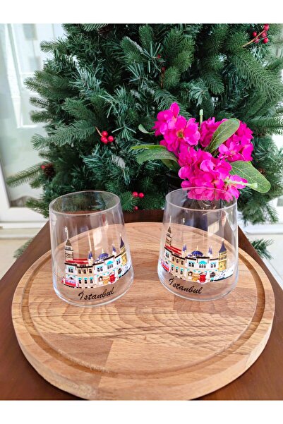 Madame Coco Istanbul City Set of 2 Water Glasses - 420 ml - 9X9X10 cm