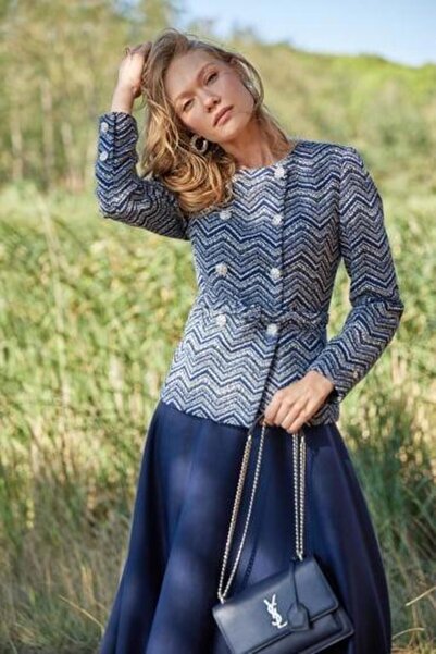 Moodbasic ZİKZAK DESENLİ CEKET MA04.09 Lacivert