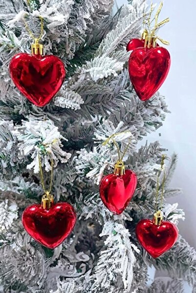 Empressco Kırmızı büyük kalp yılbaşı çam ağacı süsü, dekoratif ve şık yılbaşı...