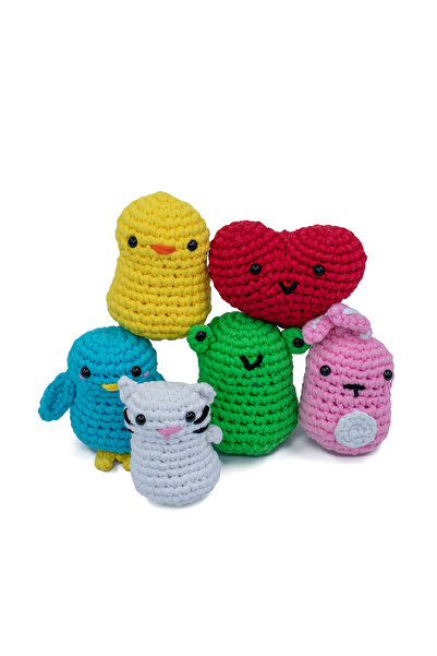 selfiko First Eye Pain 6-Pack |   Crochet Amigurumi Knitting Set with Video for Beginners Knitting Kit