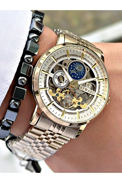 Reward Altın Renk Business Otomatik Orjinal Çelik Kordon Erkek Kol Saati + Bİ...