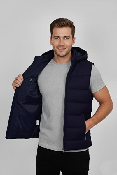 BIGAZZI Men's Sports Hooded Vest Regular Fit 961-309 Bgl-St04874