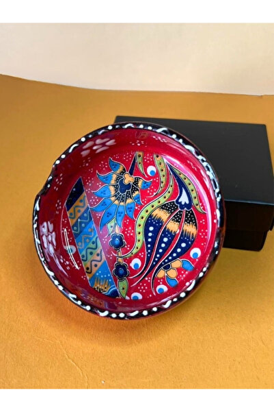 Tuana Trend Çini Küllük Kül Tablası Otantik Figür Dantel Desen Kabartma Detay El Yapımı