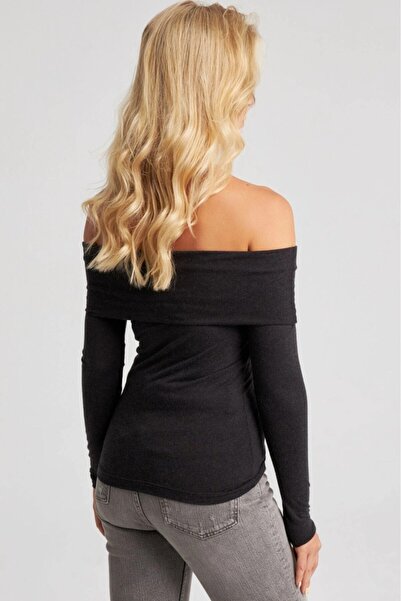 Be Best Women's Black Madonna Collar Blouse Be193