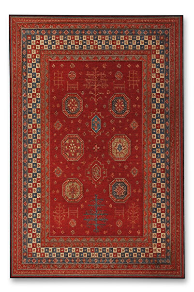 Rugs Modern Halı Mosso Blue Purple Tones Ethnic Flowers Pattern Woven Base Vi...