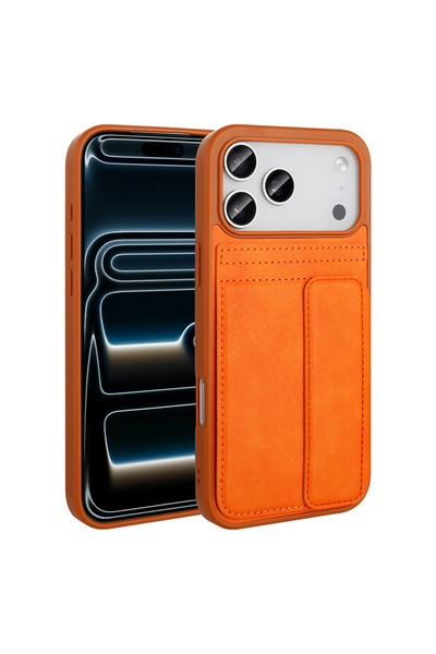 VARDAR AKSESUAR iPhone 17 Pro Max Case Pu Leather Card Holder Vrdr Sevilla Cover - Orange