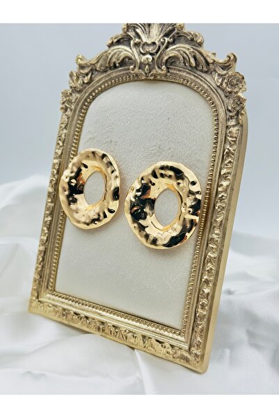Snartun Gold Organic Form Oval Hoop Earrings – Modern and Elegant Women's Jew...