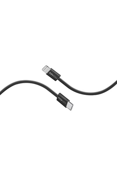 Promate كابل USB-C إلى Lightning فائق السرعة بقوة 27 وات، أسود، بطول 1.2 متر