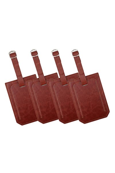 Nicoone Set of 4 Luggage Tags - Anti-loss, Privacy, Leather - QeeFop