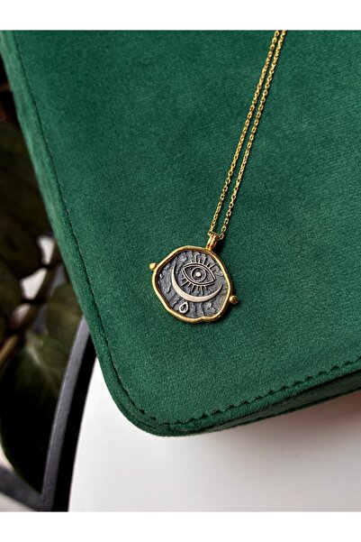 Miltonia Göz ve Hilal Sembollü Koruma 925s Gümüş Kolye