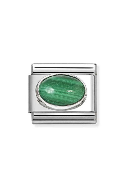 NOMİNATİON COMPOSABLE Klasik SERT TAŞLAR Paslanmaz Çelik ve 925 Ayar Gümüş MALAHİT Standart