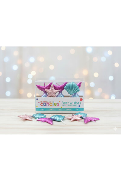 Adana Pasta Malzemeleri ERT-MUM-112 DENİZ KIZI TEMALI MUM PVC KUTULU