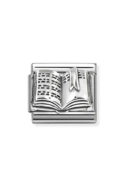 NOMİNATİON COMPOSABLE Klasik OXİDASYONLU SEMBOLLER Paslanmaz Çelik ve 925 Ayar Gümüş Kitap Standart