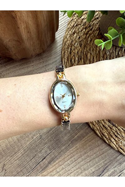 TD TRENDDURAGI ساعة يد نسائية من الذهب الأسود مع أحجار كريستالية مقطوعة