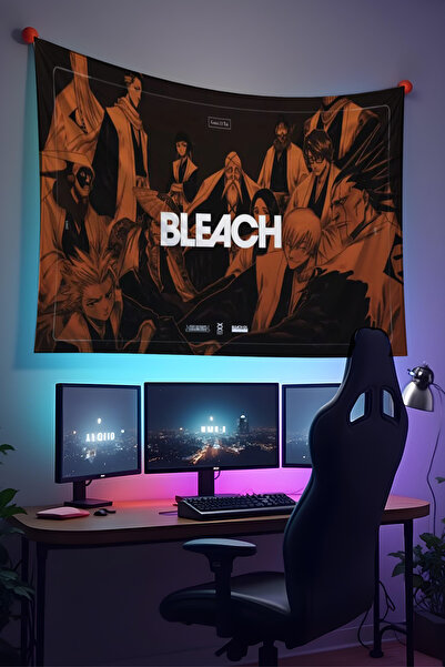 Halura Bleach Anime Desenli Duvar Örtüsü– Kaliteli Kumaş, Gamer Oyuncu Oda De...
