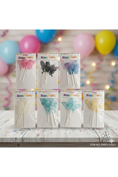 Adana Pasta Malzemeleri ERT-TOPPER-106 KELEBEK MODEL HOLOGRAM PASTA ÜSTÜ TOPPER