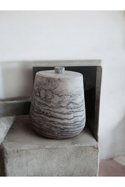 Trust Stone 2 قطعة سلة المهملات الخرسانية الحمام المطبخ المرحاض مرحاض 18 سم 4 لتر صندوق مع غطاء