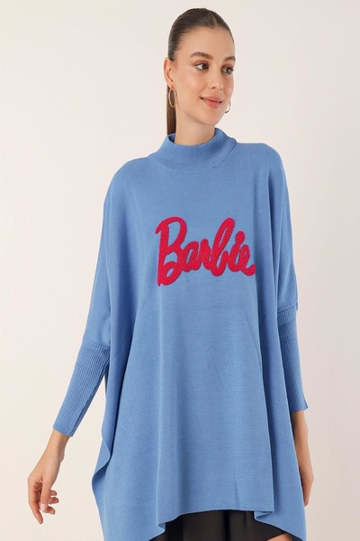 onno style women Plain Barbish Embroidered Standard Knitwear Poncho