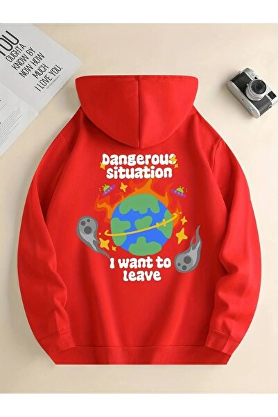 LUSHN هوديي للجنسين من Dangerous Situation مطبوع قصة فضفاضة شتوي مكون من 3 خي...