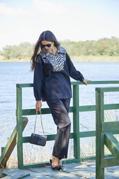 Moodbasic MARWA DESENLİ ÖRME TAKIM MA24.38 Siyah