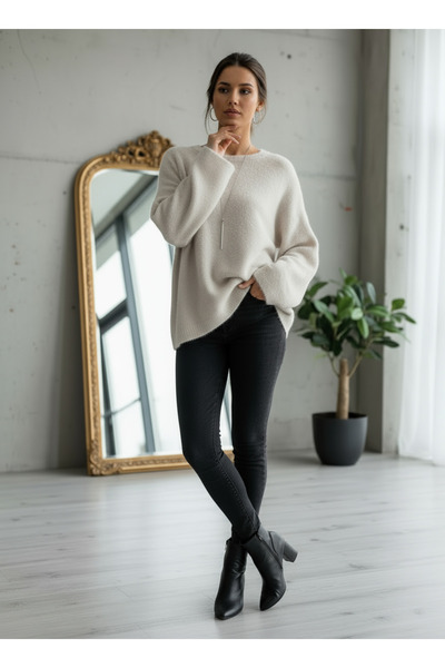 SARE ERKMEN Women's Knitwear Angora Long Sweater