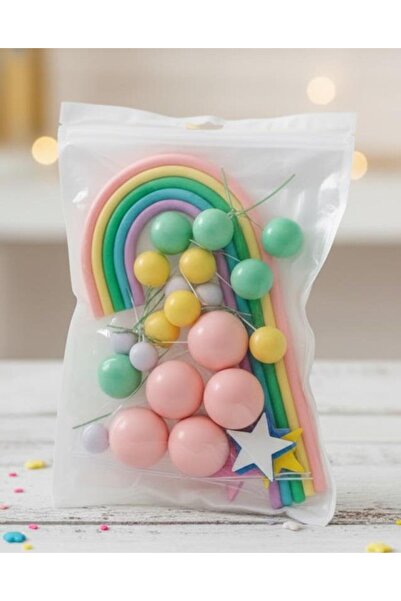 Adana Pasta Malzemeleri ERT-TOP-102 مجموعة ديكور قوس قزح للكيك من ماكارون2