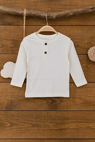 krm kerem bebe Baby Boy Long Sleeve T-Shirt and Patterned Salopet Set