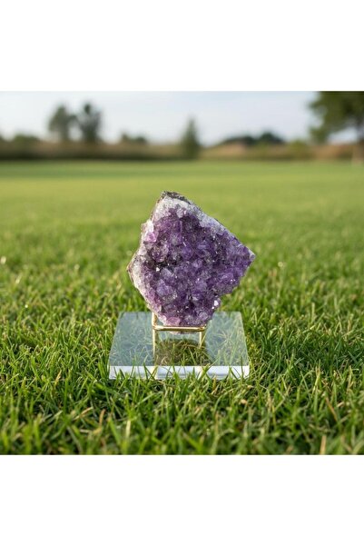 Taş Sandığı Ametist Taşı Ham Parça –Plexi Standlı