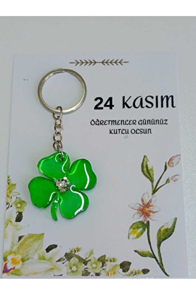 demirbasavm Handmade Clover Keychain Specially for Teachers' Day (6 Pieces)
