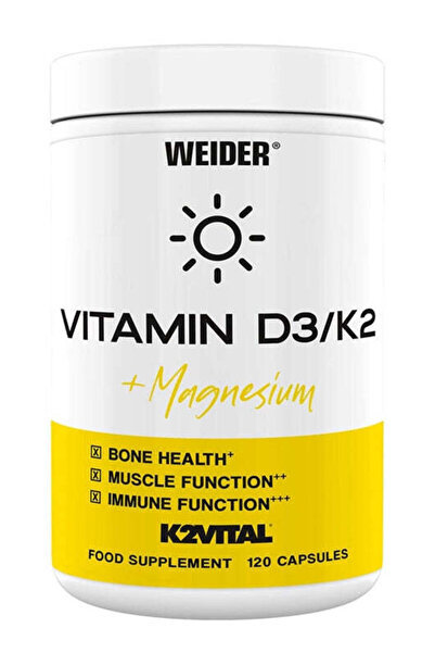 Weider Vitamin D3 K2 Magnesium(Magnezyum) – 120 caps