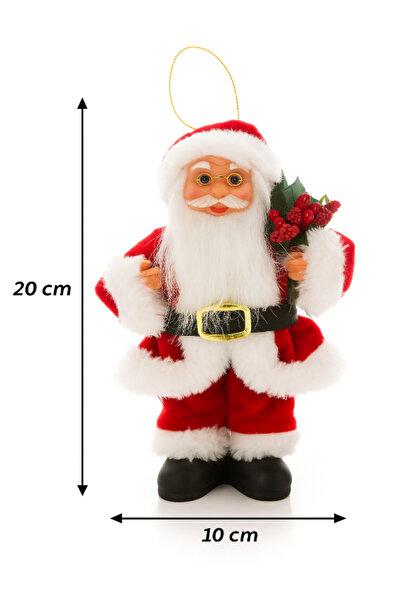 party mix Mini Noel Baba Süsü 20 cm – Yılbaşı Ağacı Süsü, Yeni Yıl Dekoru, Ch...