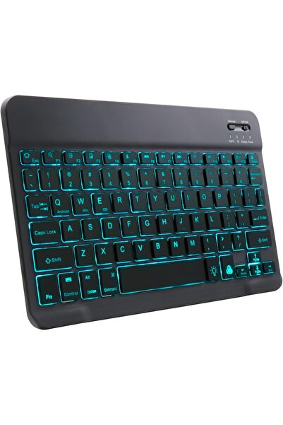 HYX Universal Backlit 7-Color Ultra-Light Slim Bluetooth Keyboard - Black (Backlit)